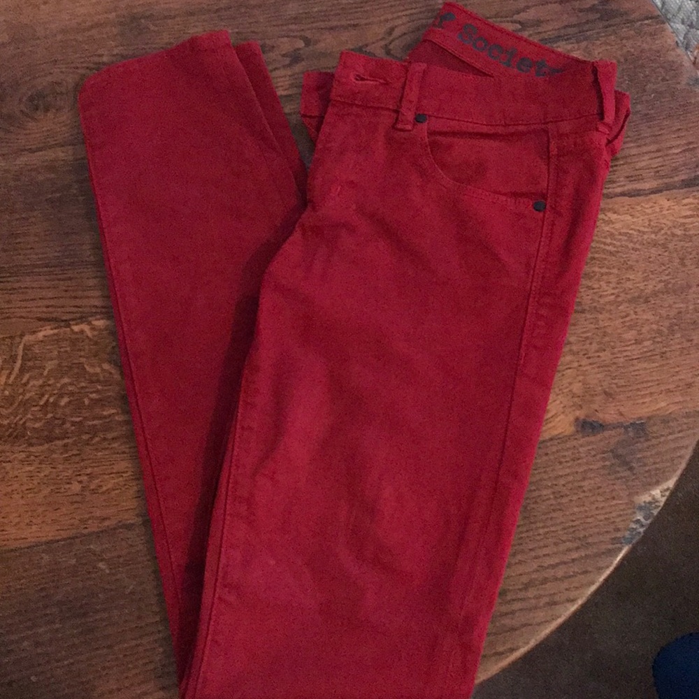 Dark red jeans